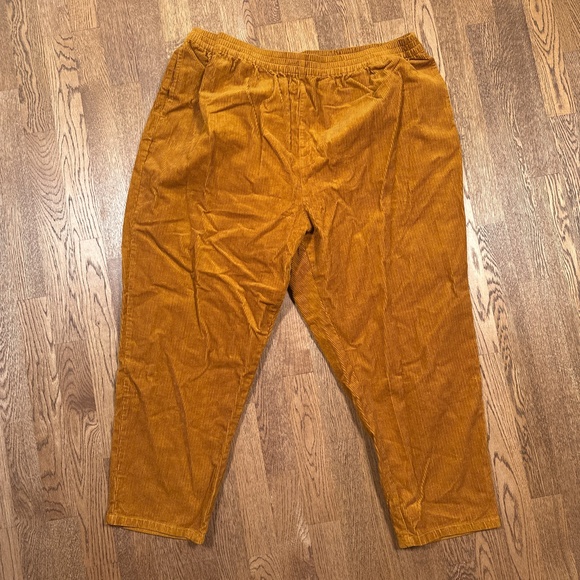 NWT Lucy & Yak Billie Trousers Tapered Corduroy Mustard Yellow Pants Womens XL - Picture 2 of 8
